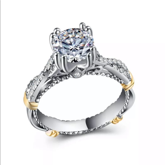 ♡New sterling silver round cut diamond ring♡ - Picture 4 of 5